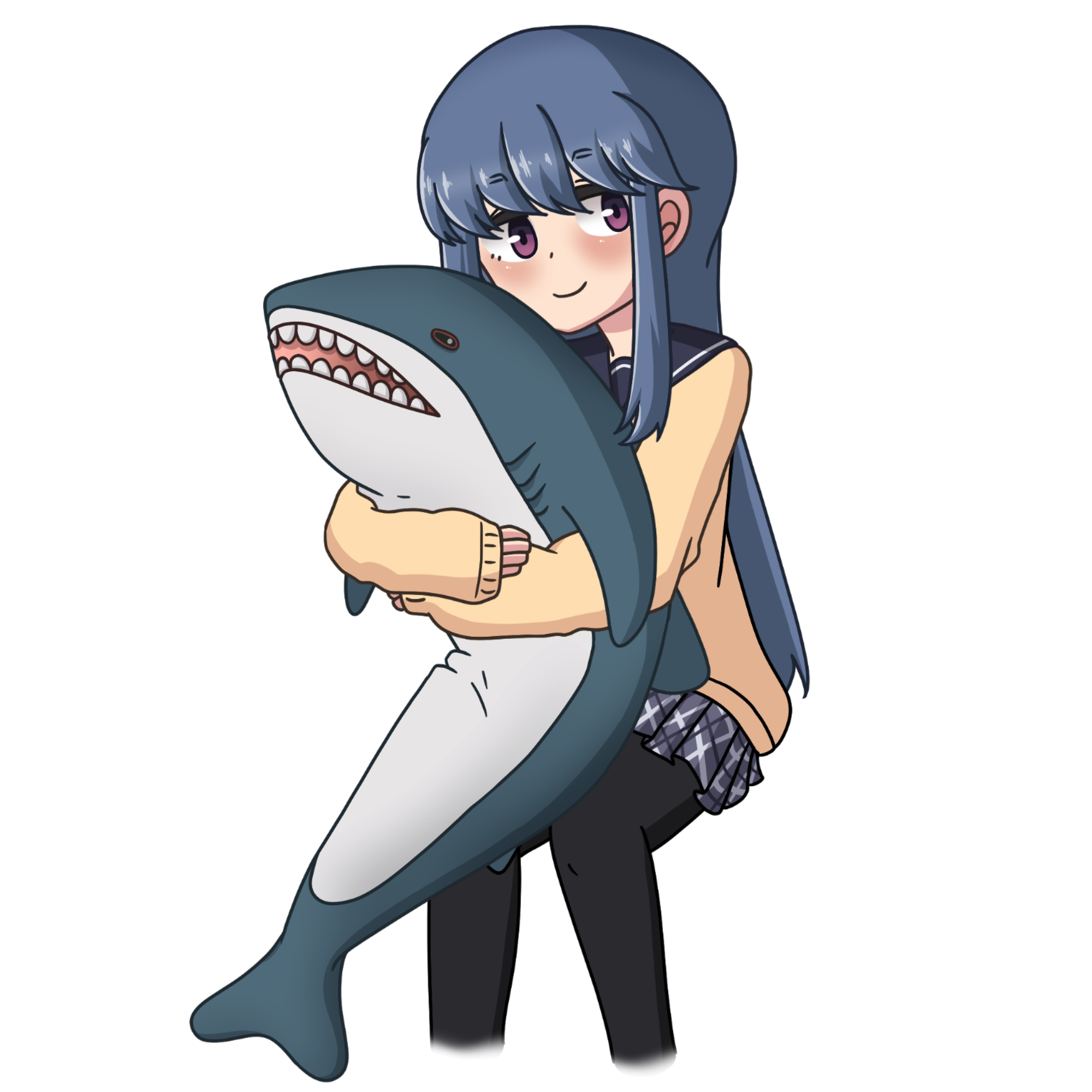 Shima Rin with Blahaj